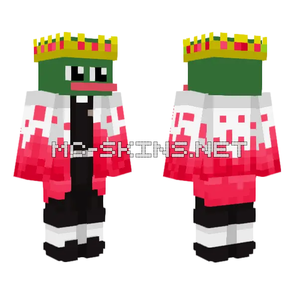 Pepe The Demon Slayer Minecraft skin, front and back