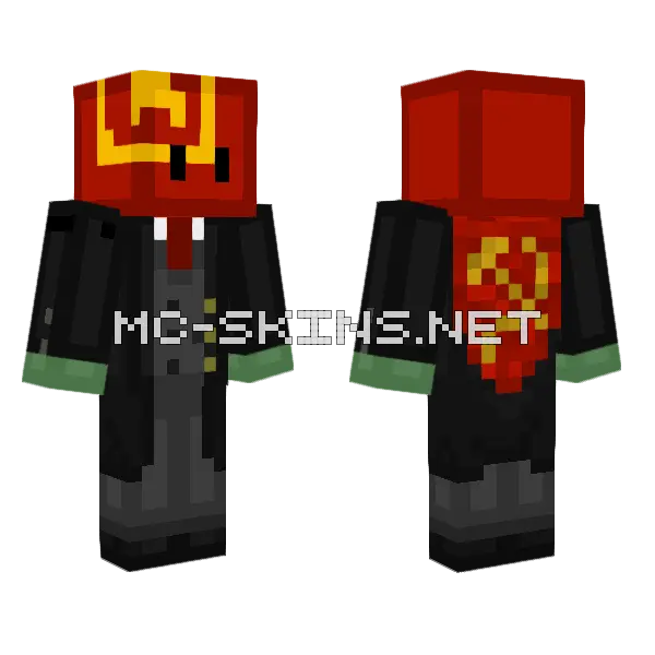 Pepe The Frog Communist Minecraft skin, front and back
