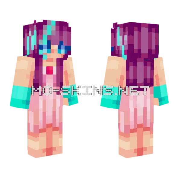 Perfect Artificial Prom Minecraft skin, front and back