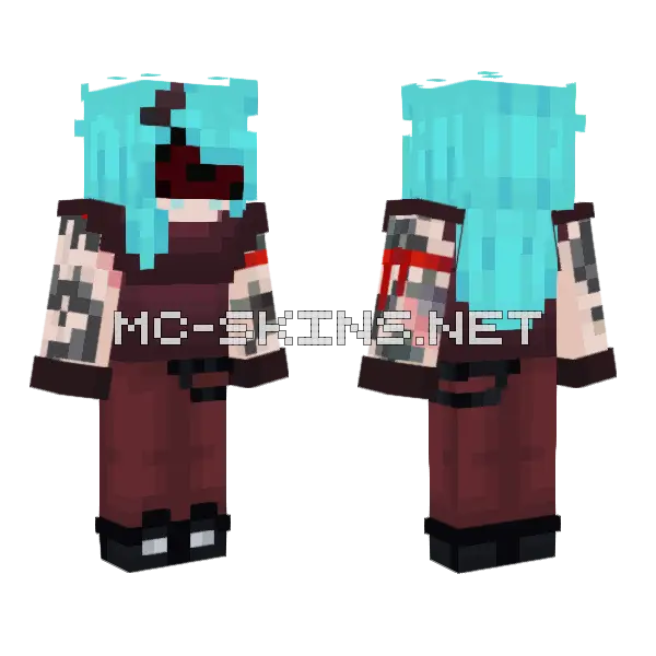 Pergantory Q Jaiden Eye Minecraft skin, front and back