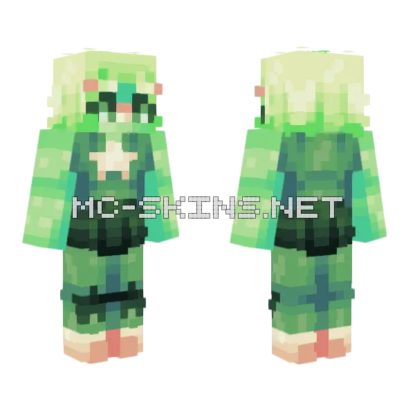 Peridot Anime Girl Minecraft skin, front and back
