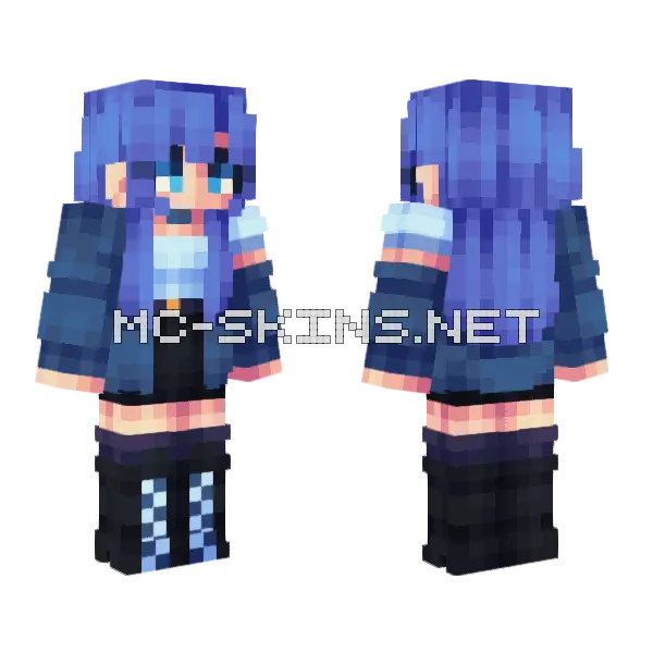 Periwinkle Frost Girl Minecraft skin, front and back