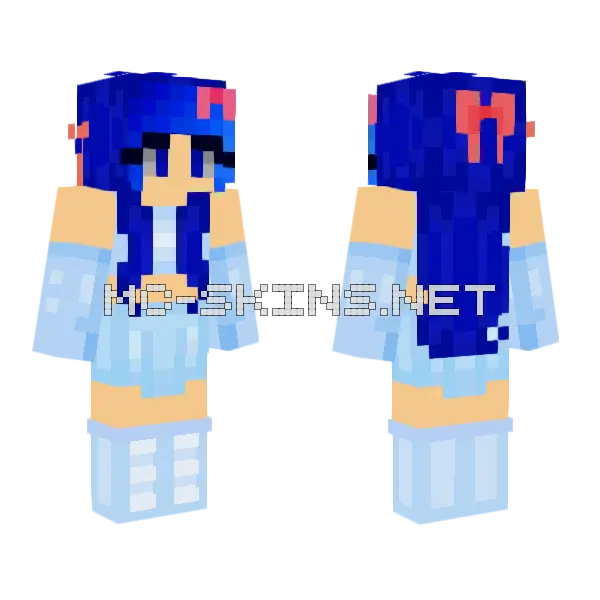 Periwinkle River Girl Minecraft skin, front and back