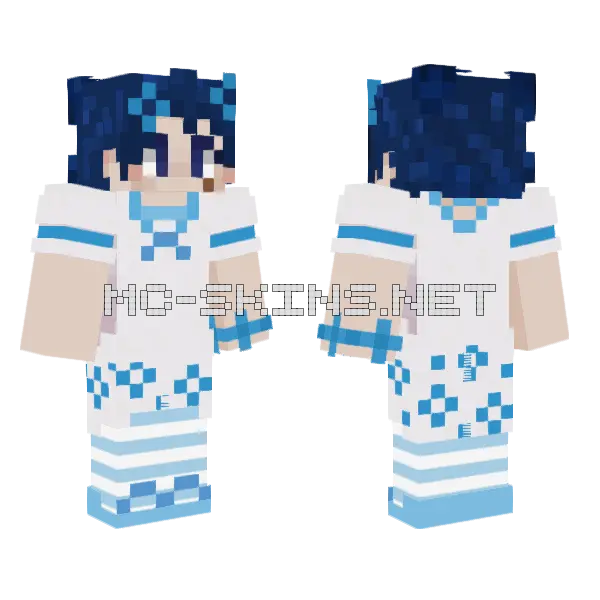 Periwinkle Starry Flowers Minecraft skin, front and back