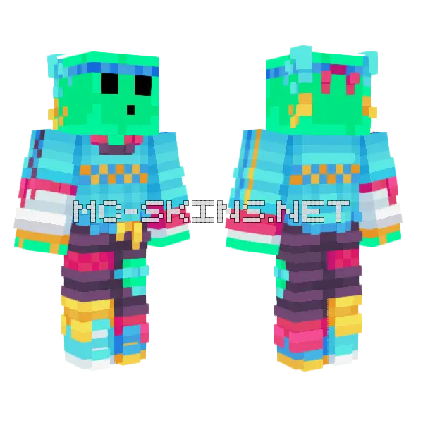Petezahhutt Aqua Axolotls Mcctr Minecraft skin, front and back