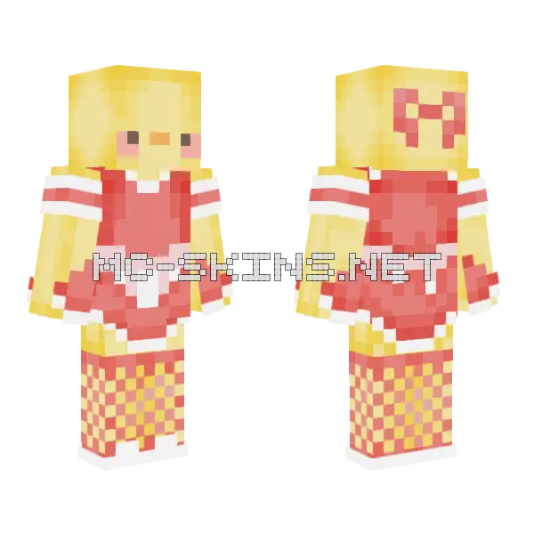 Pewoui Final Maid Outfit Minecraft skin, front and back