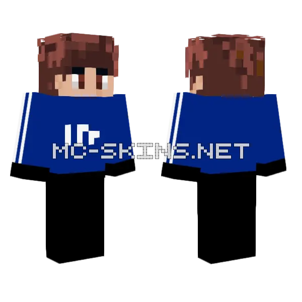 Pezquack Blue Outfit Minecraft skin, front and back