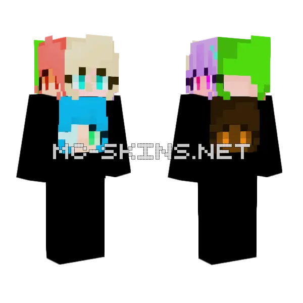 Pfpce Minecraft skin, front and back