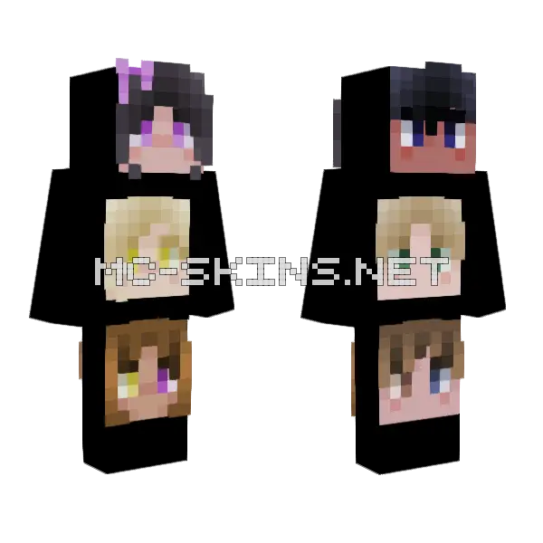 Pfps 3 Minecraft skin, front and back