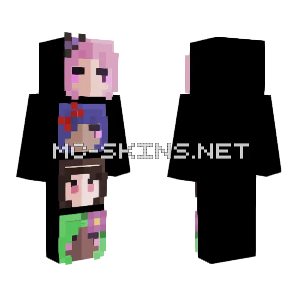 Pfps Girl Minecraft skin, front and back