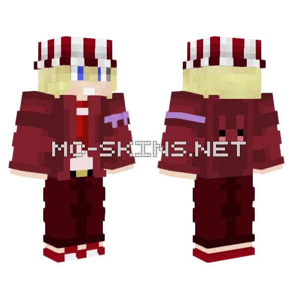 Ph1lza Red Rabbits Minecraft skin, front and back