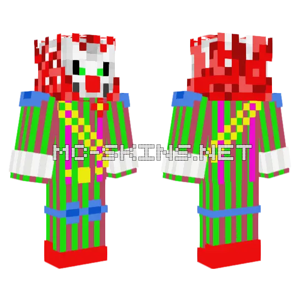 Phantom Clown 3 7 Minecraft skin, front and back