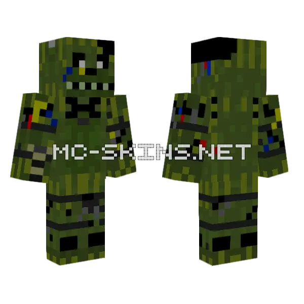 Phantom Freddy Minecraft skin, front and back