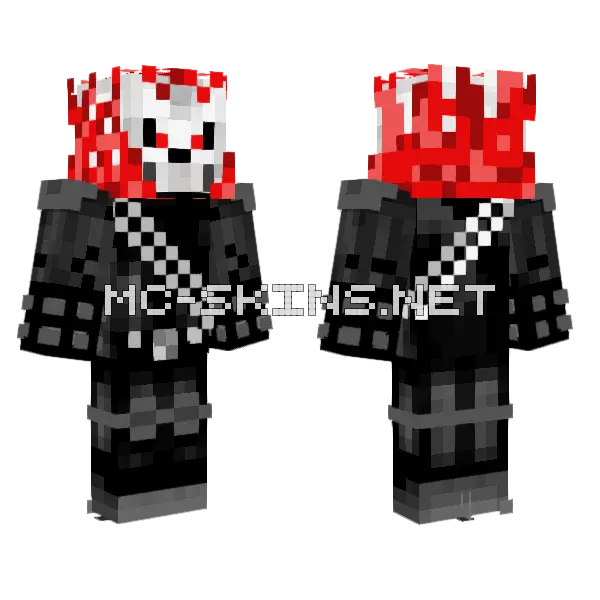 Phantom Rider Padded Red Minecraft skin, front and back