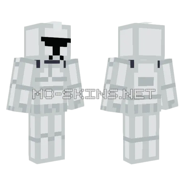 Phase 1 Clone Trooper Minecraft skin, front and back