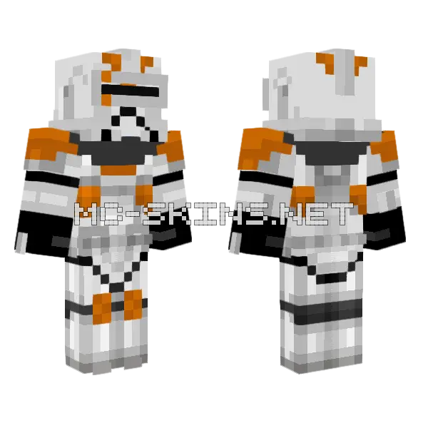 Phase 2 212th Specialist Clone Trooper Minecraft skin, front and back