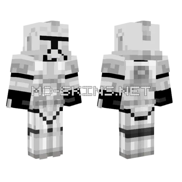 Phase 2 Clone Trooper Minecraft skin, front and back