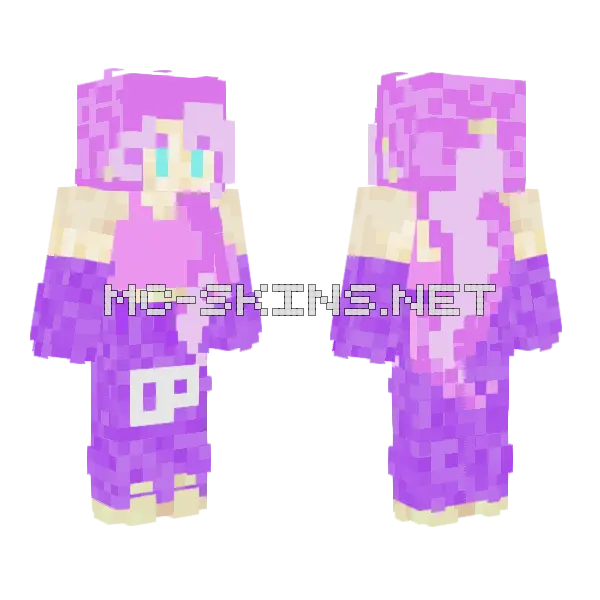 Phili130 Pink Hair Girl Minecraft skin, front and back