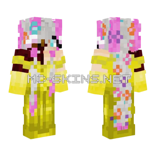 Phoenix Belle Red Minecraft skin, front and back