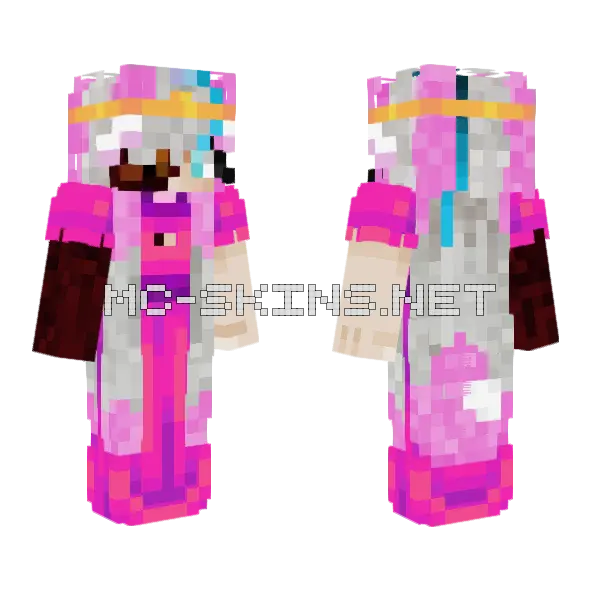 Phoenix Bubblegum Minecraft skin, front and back