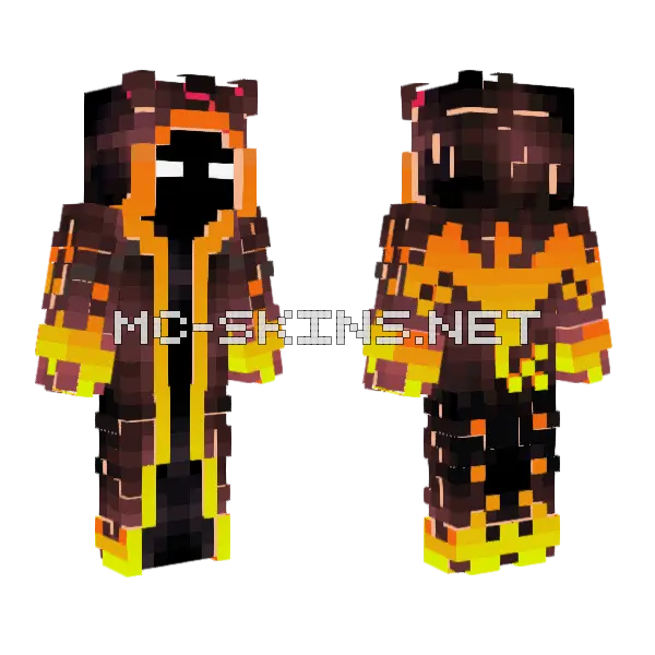Phoenix Mage Minecraft skin, front and back