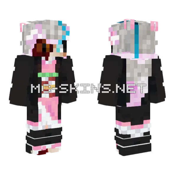 Phoenix Nezuko Minecraft skin, front and back