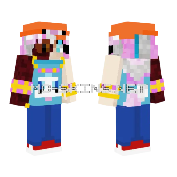 Phoenix Parappa Minecraft skin, front and back