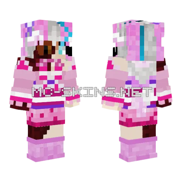 Phoenix Psylocke Minecraft skin, front and back
