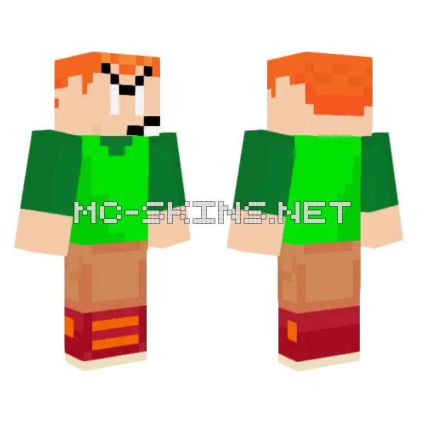 Pico Fnf Minecraft skin, front and back