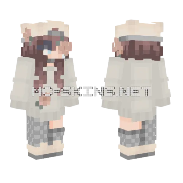 Pictured Flowers Minecraft skin, front and back