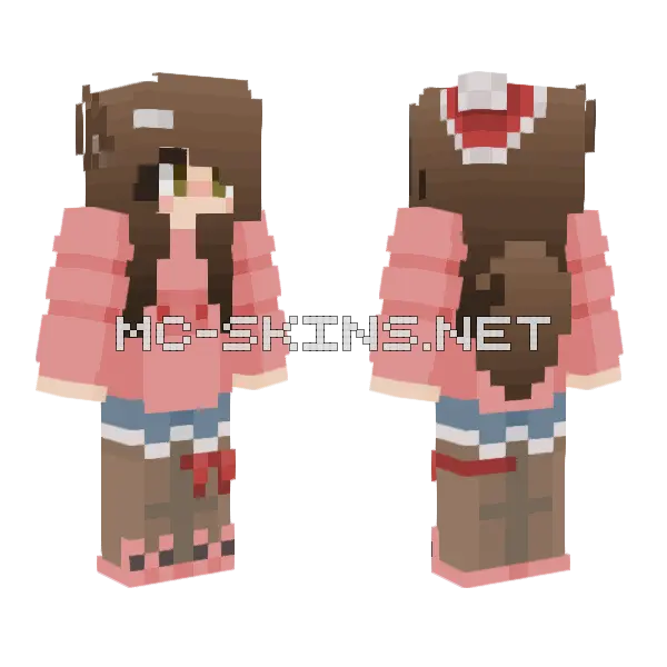 Piggy Winter Minecraft skin, front and back