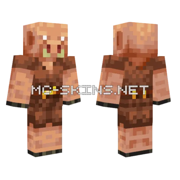 Piglin Skin Minecraft skin, front and back
