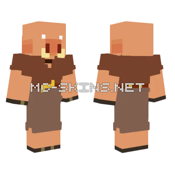 Piglin Skin Minecraft skin, front and back