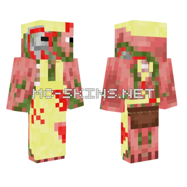 Pigman Butcherer Minecraft skin, front and back