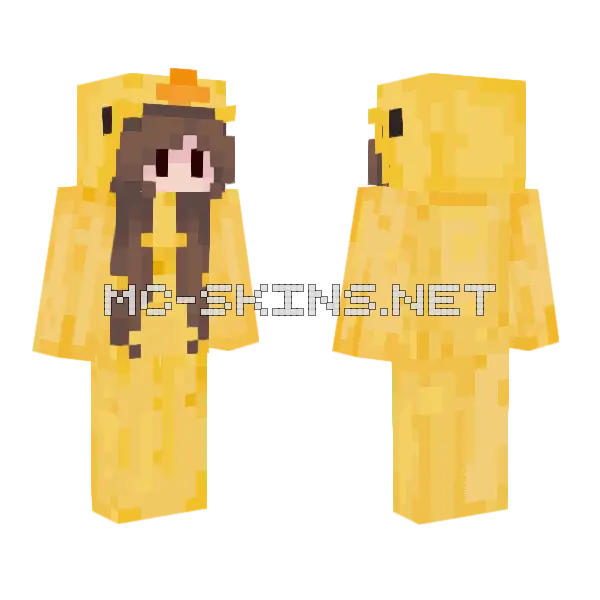 Pikachu Costume Minecraft skin, front and back