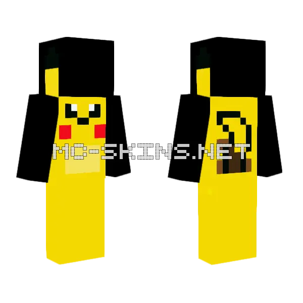 Pikachu Fixed Minecraft skin, front and back
