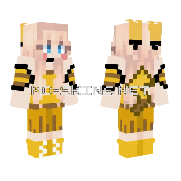 Pikachu Girl Minecraft skin, front and back