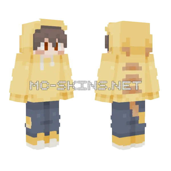 Pikachu Hoodie Boy Minecraft skin, front and back