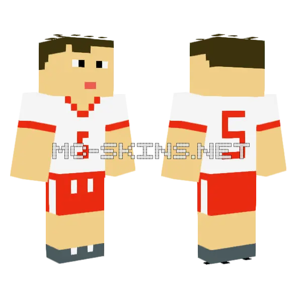 Pikarz Basketball Player Minecraft skin, front and back