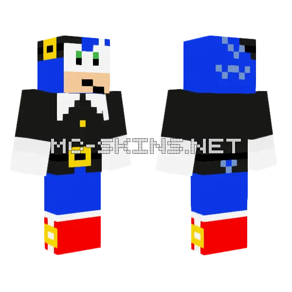 Pilgrim Sonic Minecraft skin, front and back