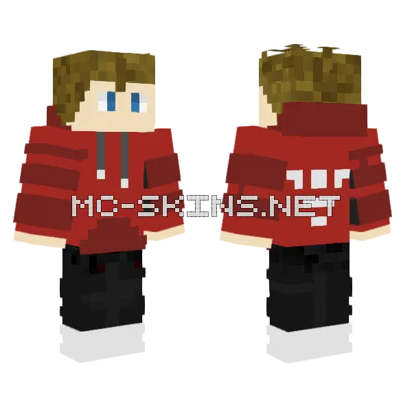 Pilohd Chill Red Minecraft skin, front and back