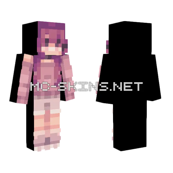 Pink Adoptable Girl Minecraft skin, front and back