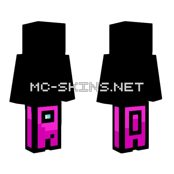 Pink Among Us Character Minecraft skin, front and back
