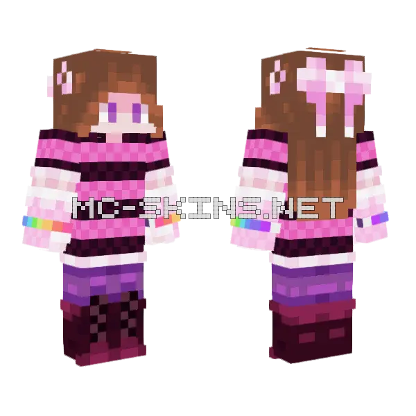Pink And Black Minecraft skin, front and back