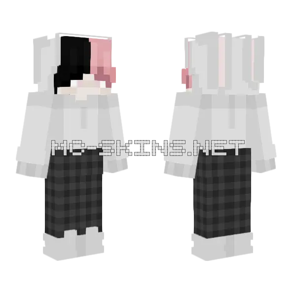 Pink And Black Boy Minecraft skin, front and back