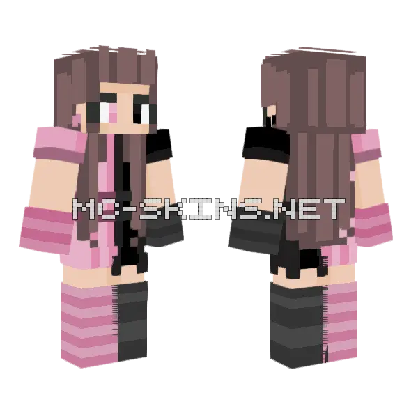 Pink And Black Ce Minecraft skin, front and back