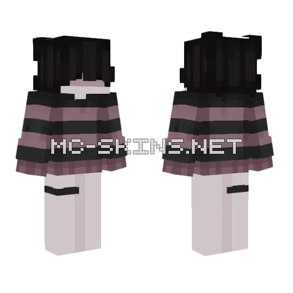 Pink and Black Stripes, front and back