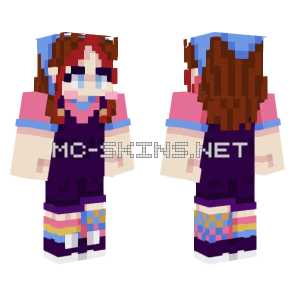 Pink and Blue Outfit, front and back