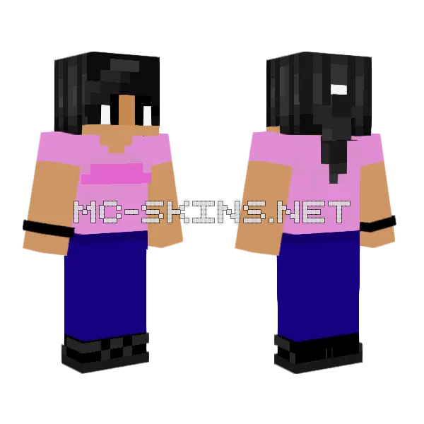 Pink And Blue Outfit Minecraft skin, front and back