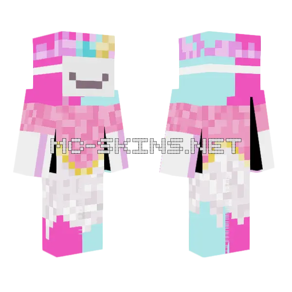 Pink and Blue Unicorn, front and back